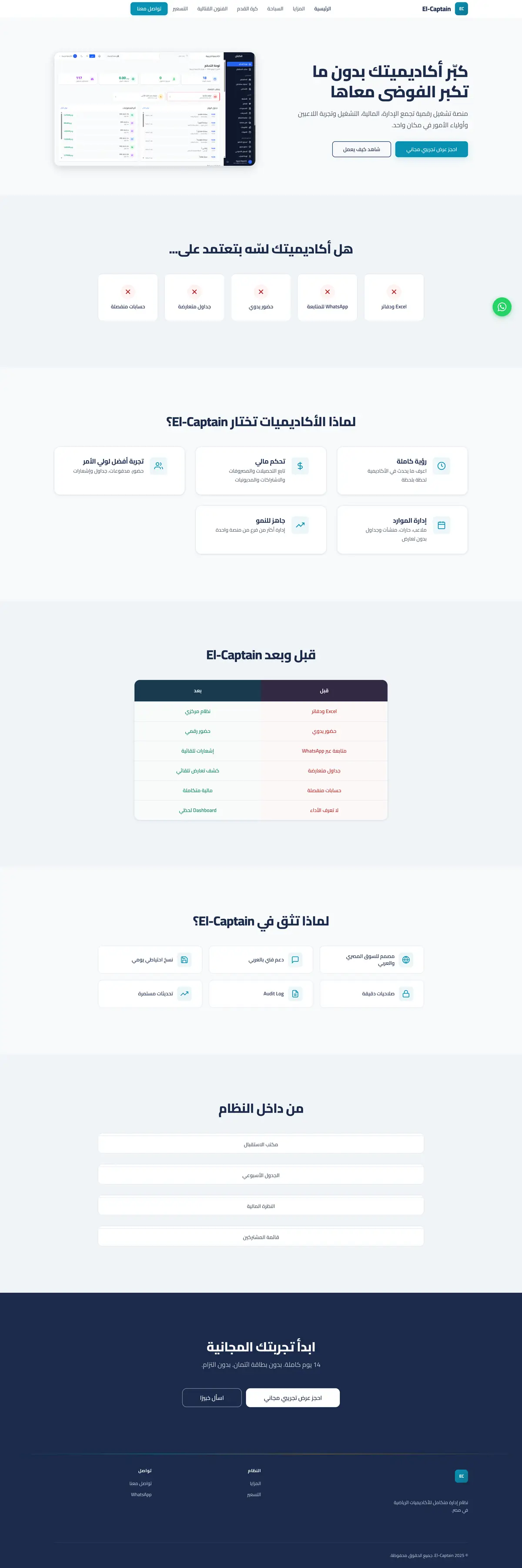 El Captain website: The whole home page