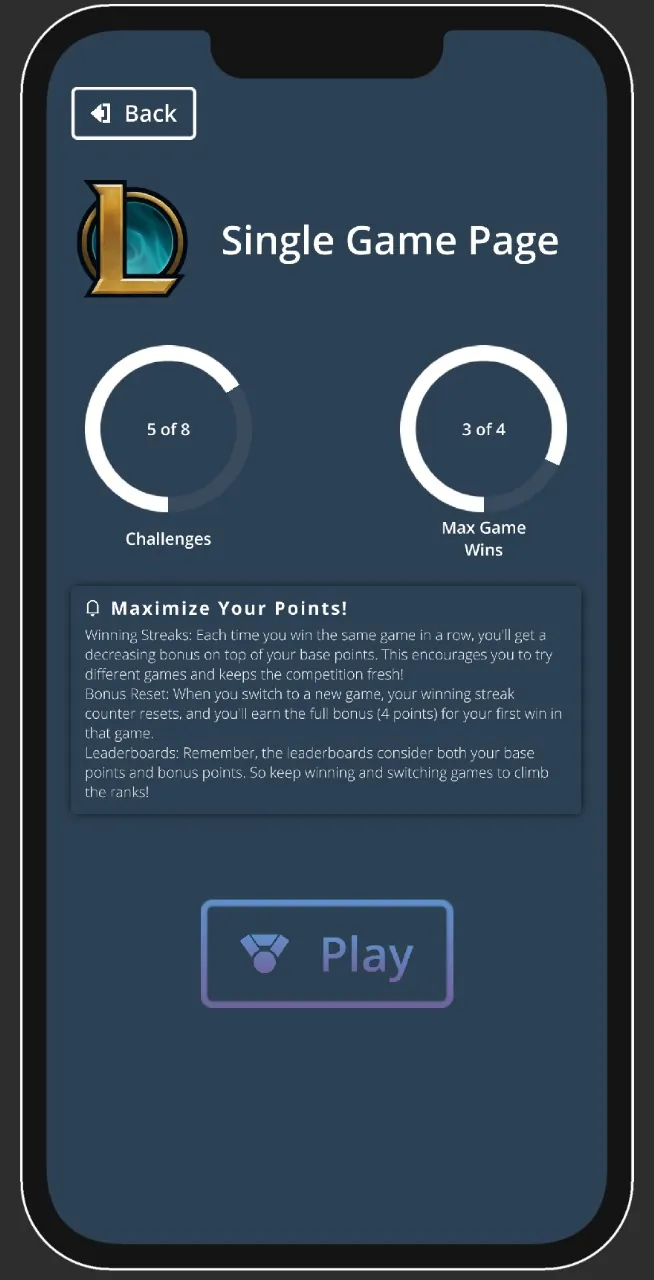 GEMS: Game page