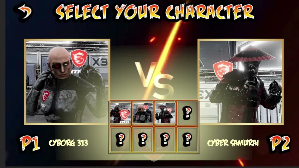 MSI Fighting Game: Character select
