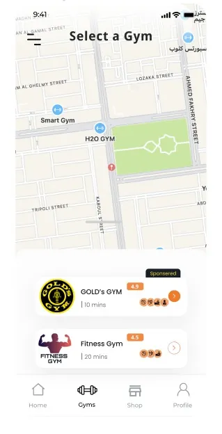 Phyzio: Choosing an accessible gym on the map