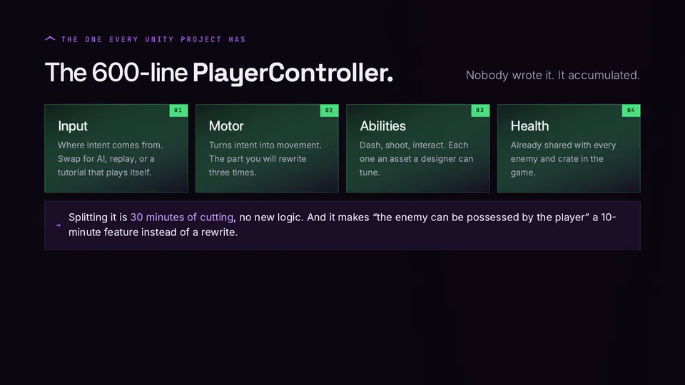 Prototype Fast, Not Twice: The 600-line PlayerController